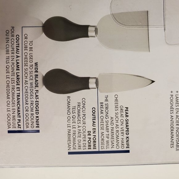 Trudeau 4 Piece Specialty Stainless Steel Cheese Knife Set W Soft Touch Handles - Picture 8 of 9